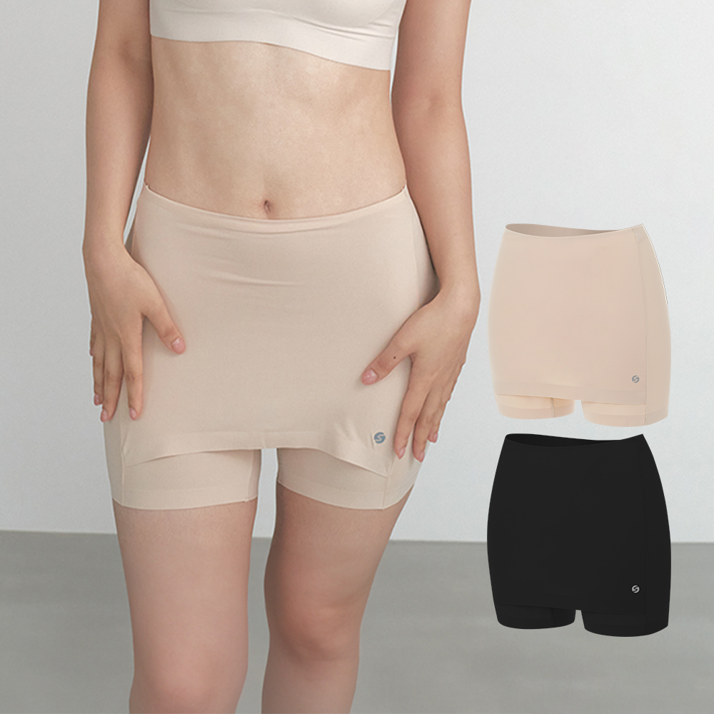 슬림9 심리스 Y커버 속바지 사각팬티 여성팬티 여성드로즈 치마속바지 2일팩