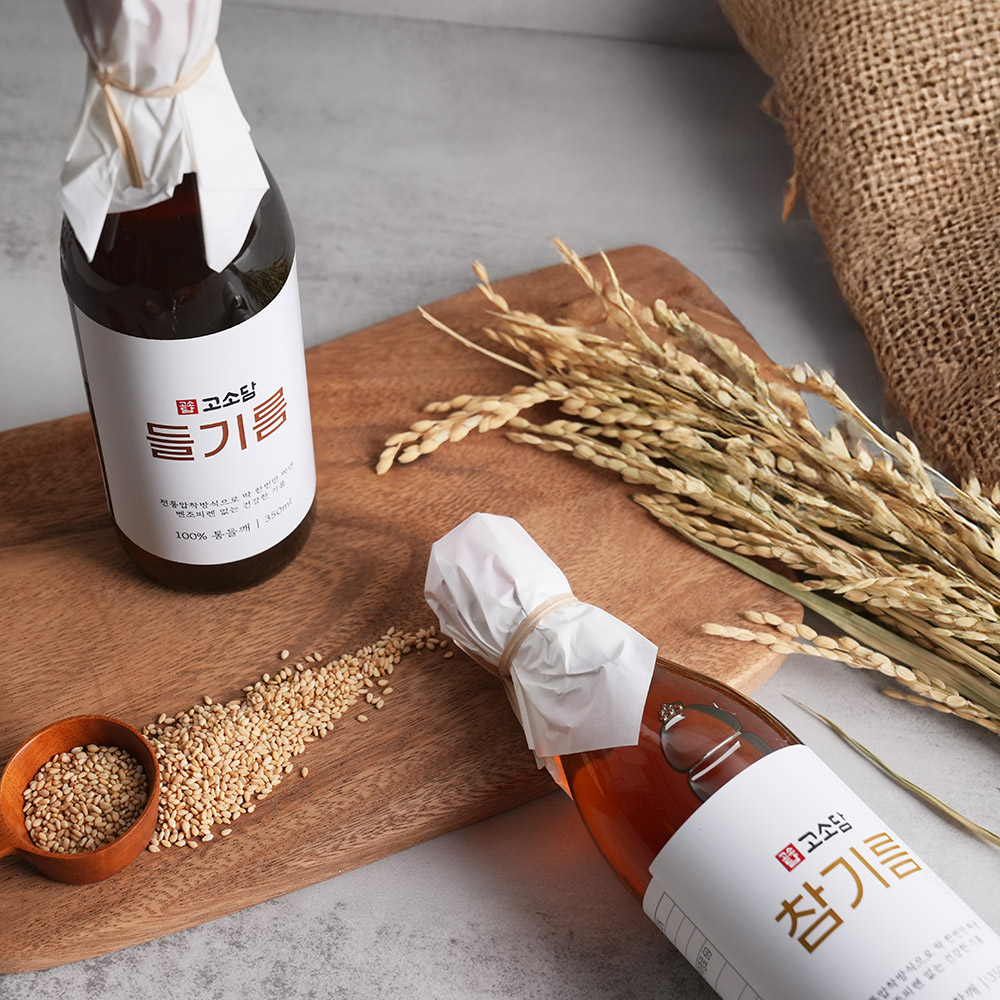 침전물없는깨끗한 고소담 통참깨 통들깨 참기름 들기름 350ml 2병 선물세트 답례품 참깨 들깨 - 상세 이미지 4