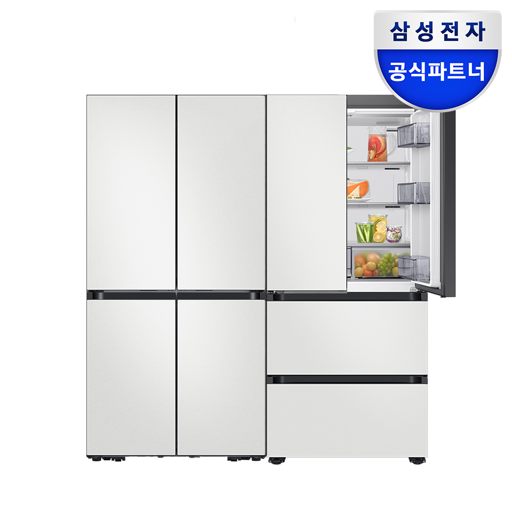 삼성 비스포크 냉장고 김치냉장고 세트 키친핏MAX 양문형 4도어 R2A+M2A 코타화이트