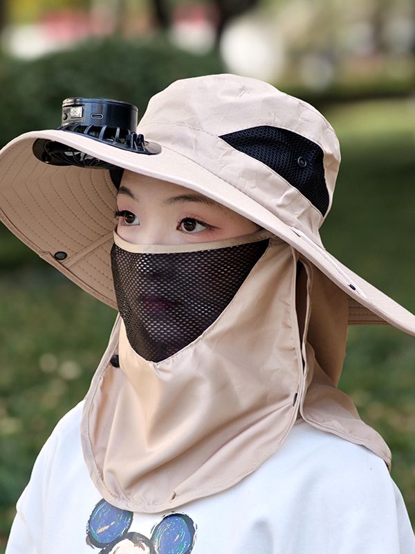 선풍기모자 모자 태양열 태양광 썬캡 선풍기달린 벙거지 낚시 등산 충전 캠핑 농사 - 상세 이미지 4
