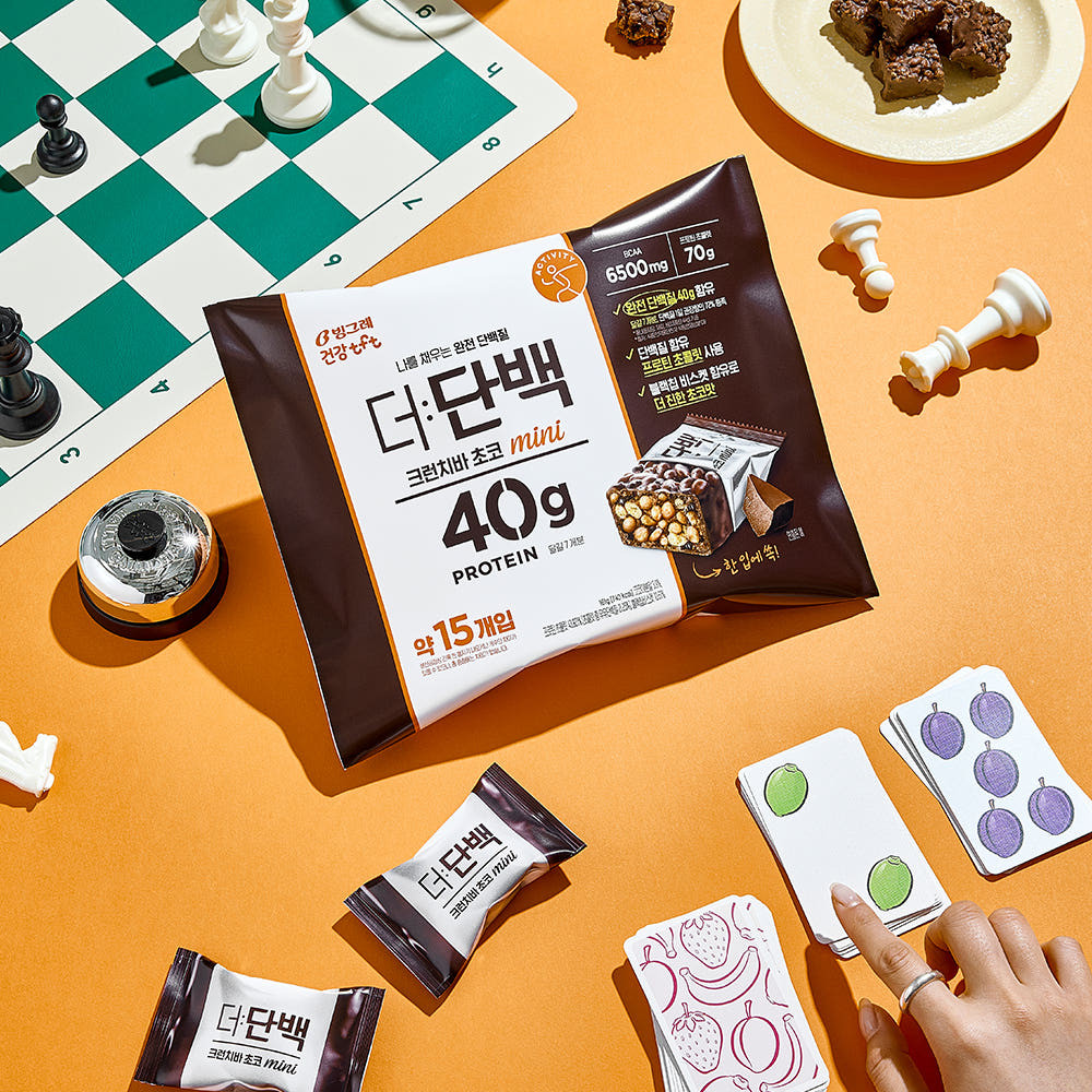 빙그레 더단백 크런치바 초코 mini 단백질 프로틴바 1개