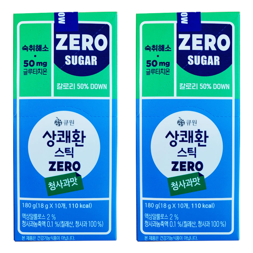 큐원 상쾌환 스틱 제로 청사과맛 18g x 20개 상쾌한 숙취해소젤리