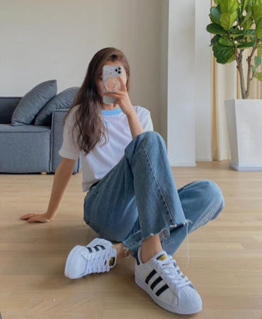 adidas [해외]Adidas Superstar 클래식 스니커즈 클래식스니커즈 남성신발 패션신발 운동화 EG4959 대아동용 A