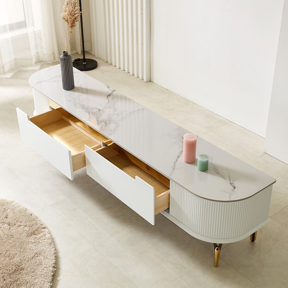 스코나 아네타 템바보드 포세린 세라믹 원목서랍 거실장 2000 TV장