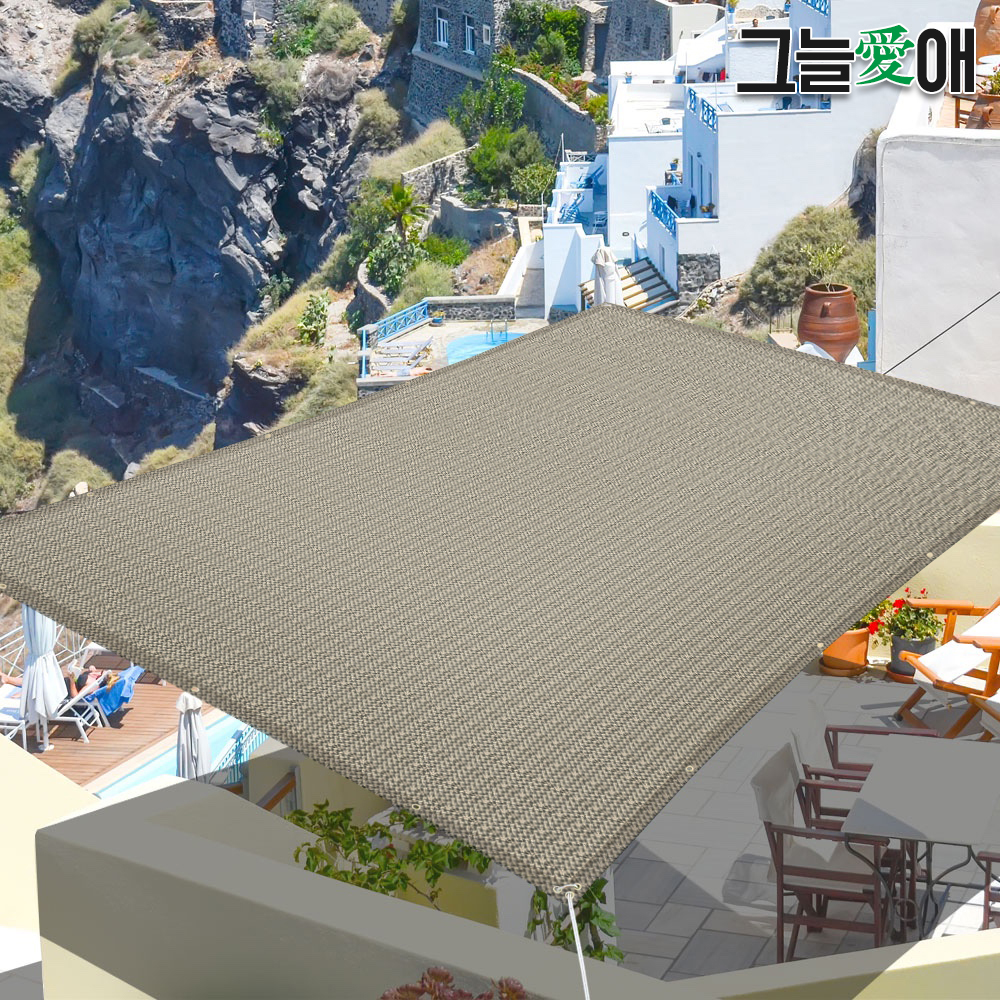 그늘애 국산 썬쉐이드 차광막 그늘막 타프 사각 4m x 6m, 블랙바닐라