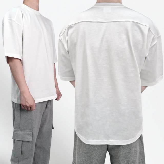 1+1 남자흰티 무지 반팔 흰티 기능성 오버핏 레이어드 반팔 티 - 상세 이미지 3