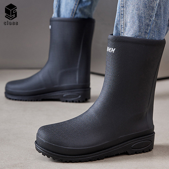 남자 장화 SANMM 미들 레인부츠 (성인 여름 방수 미끄럼방지 배달)