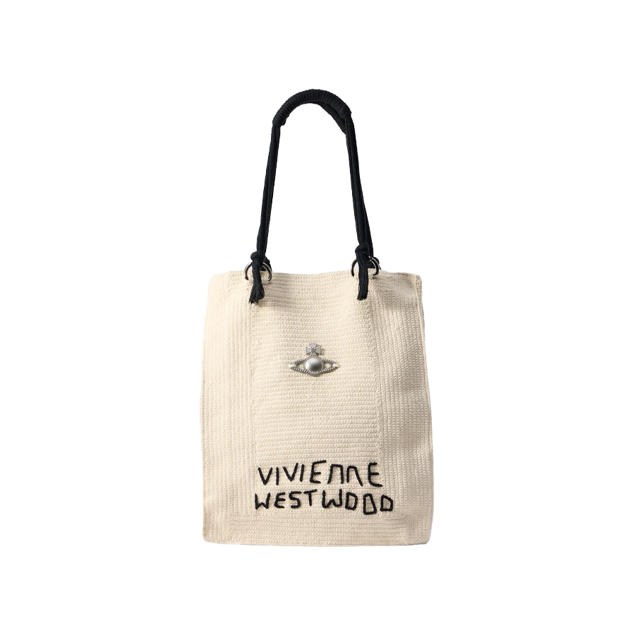 비비안웨스트우드 메이블 크로셰 라지 토트백 크림 4D010005U K004W B405 - 상세 이미지 2