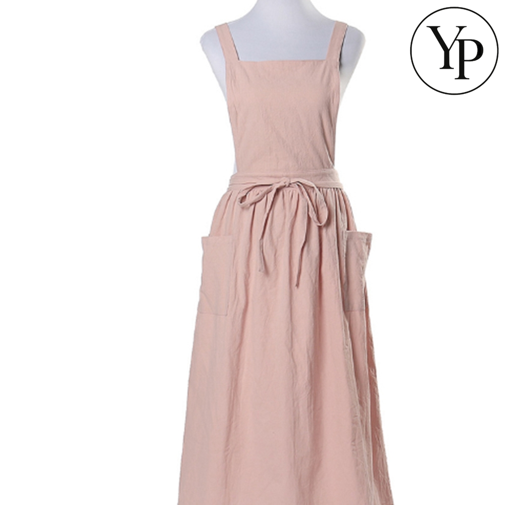 어린이집 교사 앞치마 프릴 셔링 공방 카페 꽃집 빅사이즈 원피스형 캔버스 작업복