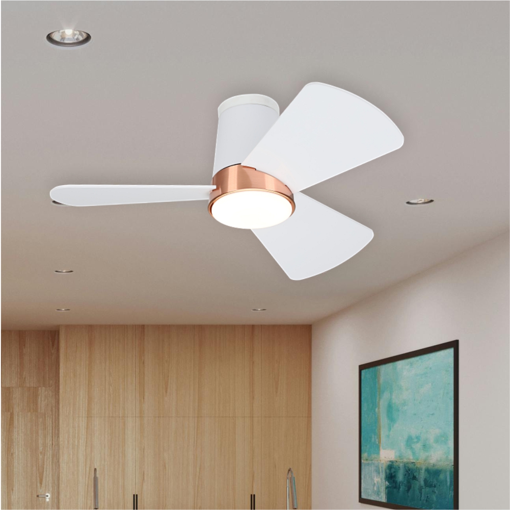 LED 조명 삼색변환 화이트 로즈골드 760mm(30인치) 거실 실링팬 천장형 선풍기 - 상품 이미지
