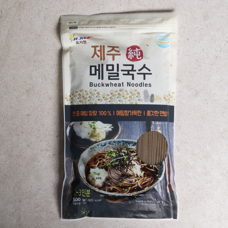 국산 100% 제주 순 메밀국수 메밀면 냉소바 건면 1팩 500g - 상세 이미지 2