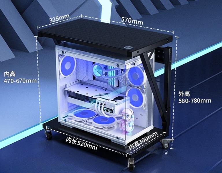 컴퓨터본체 받침대 pc 선반 바퀴달린 데스크탑 이동식 높이조절 - 상세 이미지 2