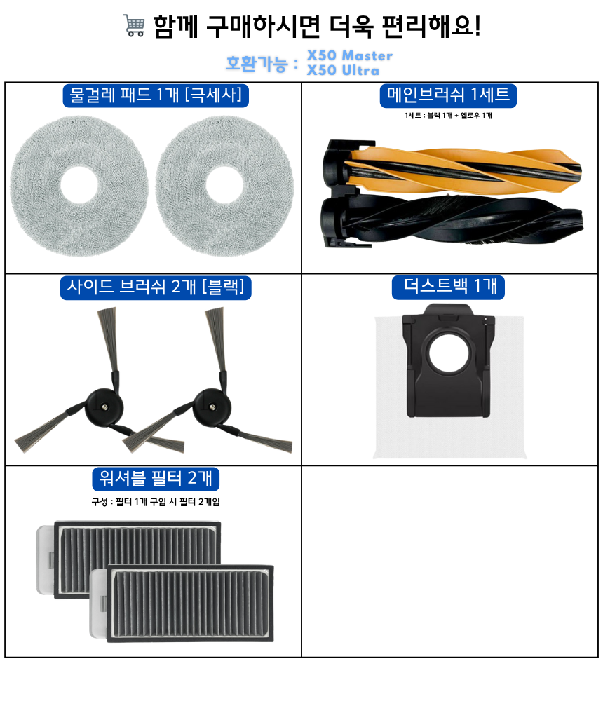 [호환] 드리미 X50 Master 소모품 먼지봉투 더스트백 10ea 이미지 3