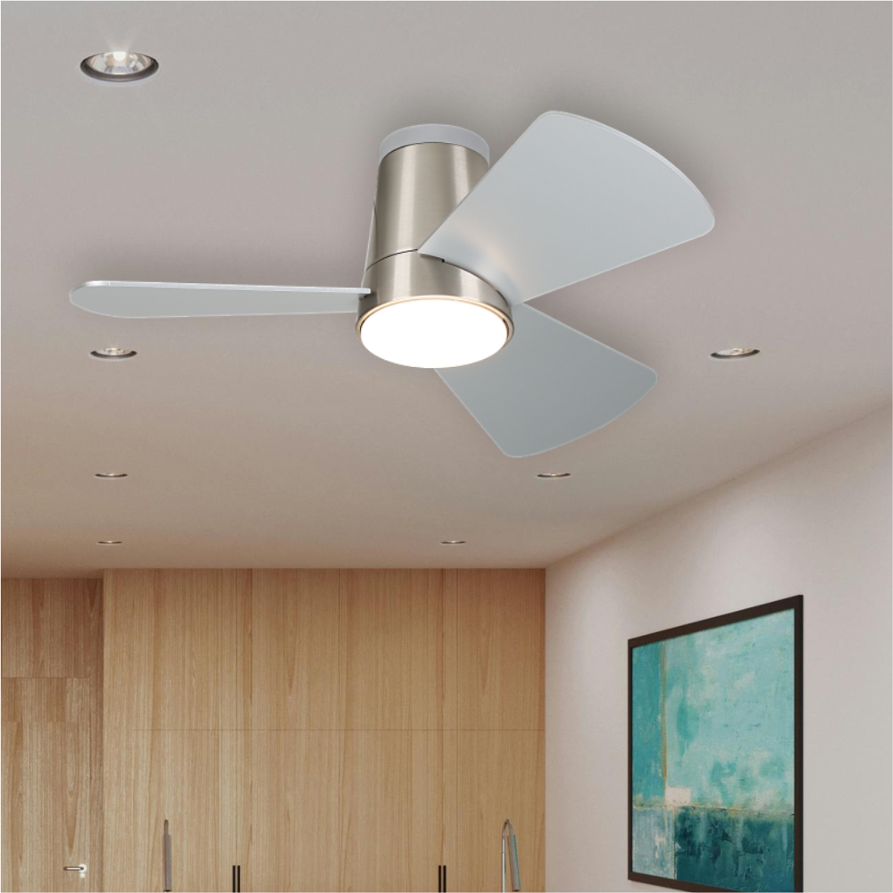 LED 조명 삼색변환 크롬 실버 760mm(30인치) 거실 실링팬 천장형 선풍기 - 상품 이미지