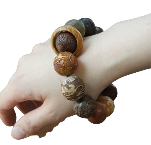 아미울 각인 나무 염주 기어봉 차량용 선물