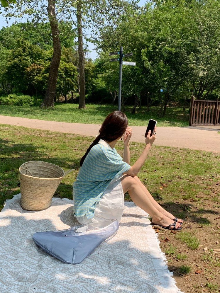 오버핏 배색 단가라 럭비 카라티 스트라이프 티셔츠 여성 여름 반팔 티셔츠 코튼 박스티 - 상세 이미지 4