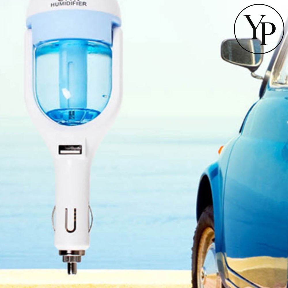 차량용 미니 가습기 시거잭 휴대용 오래가는 LED 제습 휴대폰 충전 포트 포함
