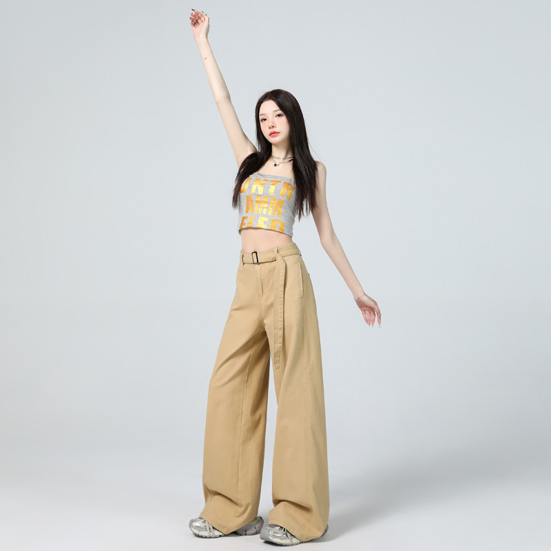여성 하이웨스트 맥시 와이드팬츠 Y2K 스트릿 롱다리 데일리룩 루즈핏 봄 여름 코튼 면바지 기장선택 72016 - 상세 이미지 3
