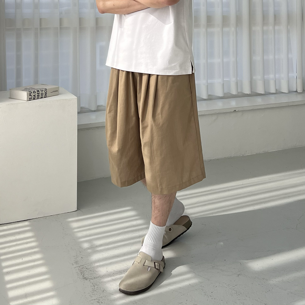 남자린넨바지 남자버뮤다팬츠 통큰바지 - 상세 이미지 3