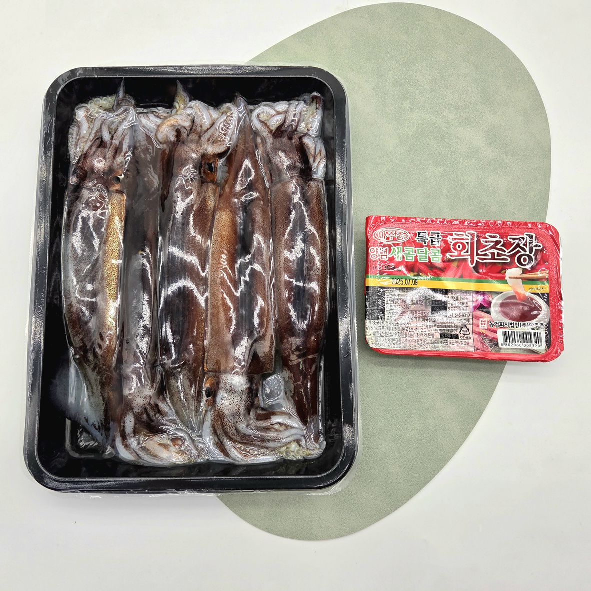 초코오징어 횟감 숙회 활오징어 선동 고추장포함 5미750g - 상세 이미지 3