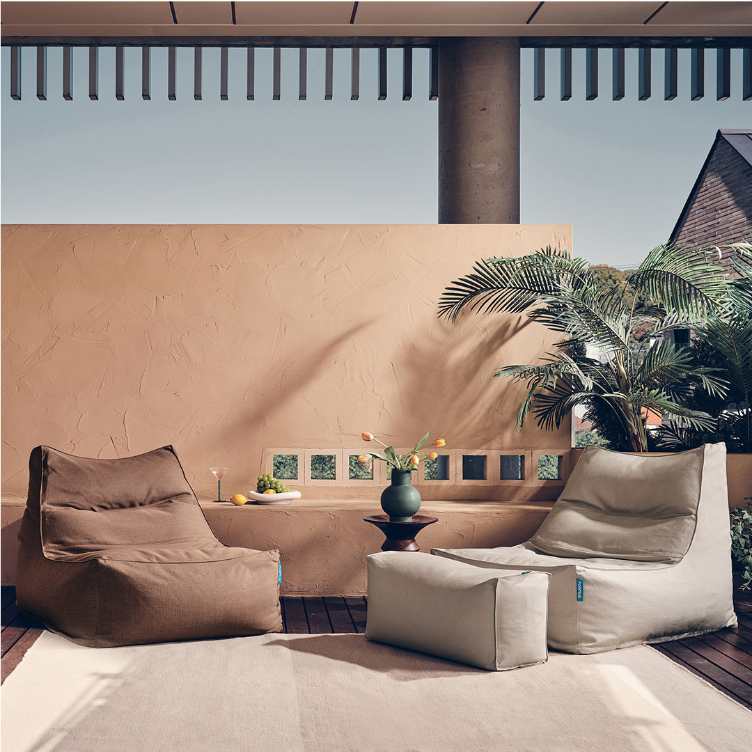 폴리몰리 빈백소파 1인용 대형 607R 실내외 겸용 좌식 쇼파 쿠션, 풋스툴세트 (메시속커버, 목베개 선택안함)