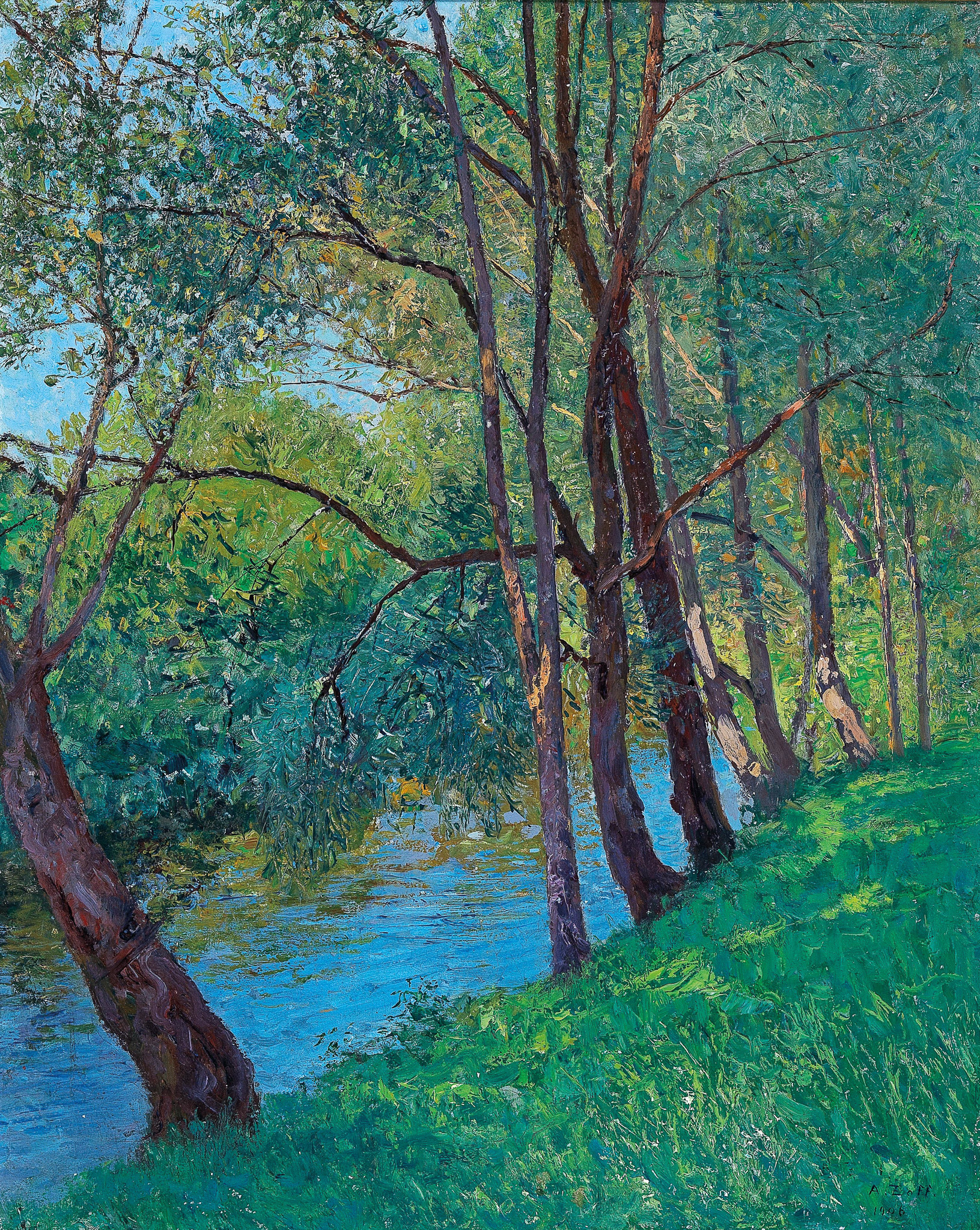 The Stream in the Au (on the Krems Lower Austria Krems,Danube) 캔버스액자 조프 - 메인 이미지
