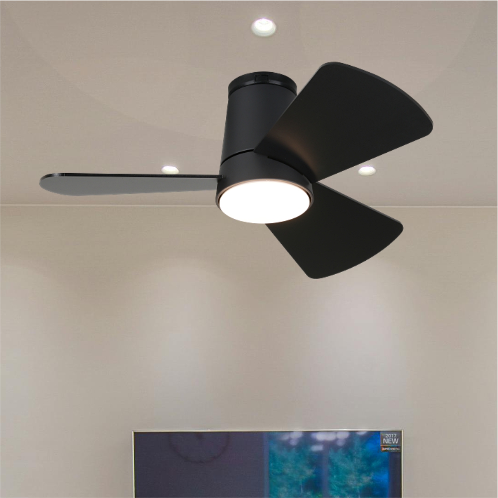 LED 조명 삼색변환 블랙 760mm(30인치) 거실 실링팬 천장형 선풍기 - 상품 이미지