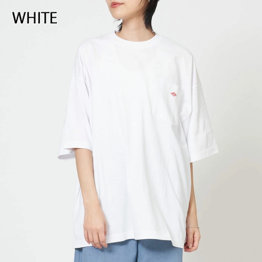 단톤 무지 오버핏 포켓 반팔 티셔츠 여성 DT-C0402TCB M 090/블랙 - 상세 이미지 4