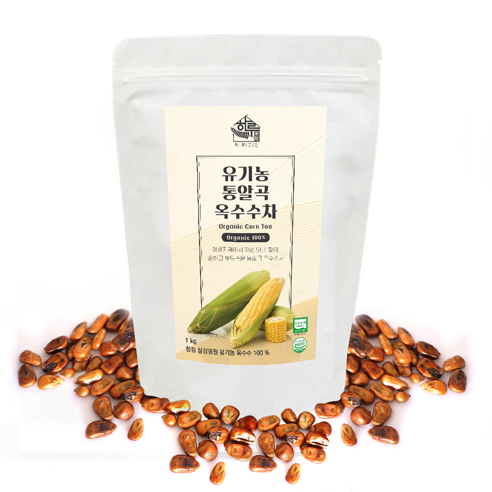 하루곳간 유기농 통알곡 볶은 옥수수차 곡물차 1kg, 1개 - 메인 이미지