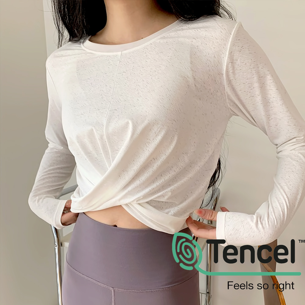 그리니치 요가복 양방향 젝시꼬임 커버업티셔츠 크롭탑 필라테스복 - 상세 이미지 3