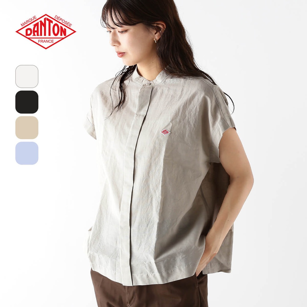 단톤 슬리브리스 코튼 린넨 여성 반팔셔츠 캡소매 DT-B0235VCL 오프화이트 36 - 메인 이미지