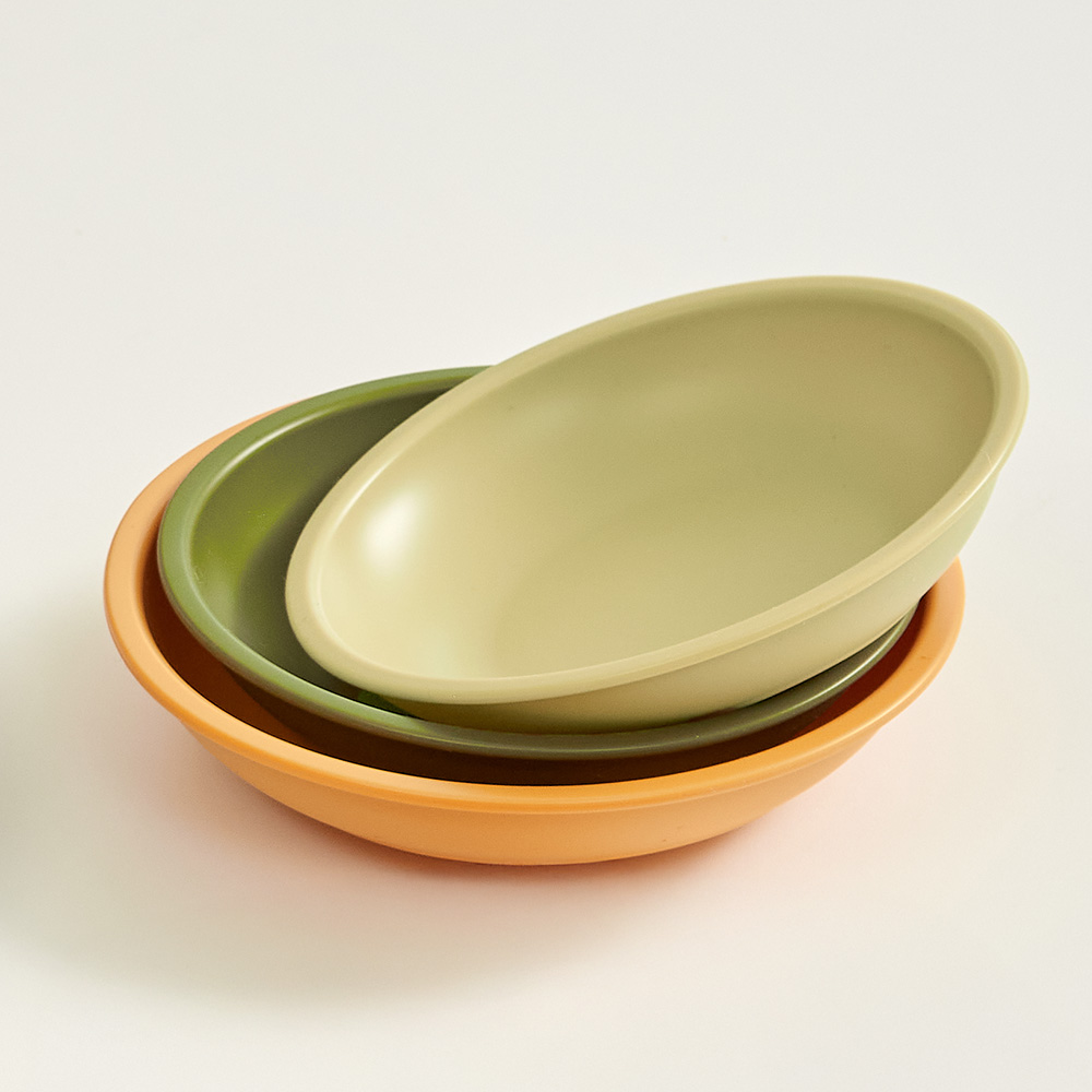 마미스테이블 나이테접시 XL(22cm)최상급 식품등급 실리콘 샐러드 파스타 캠핑 휴대용 접시 이미지 6