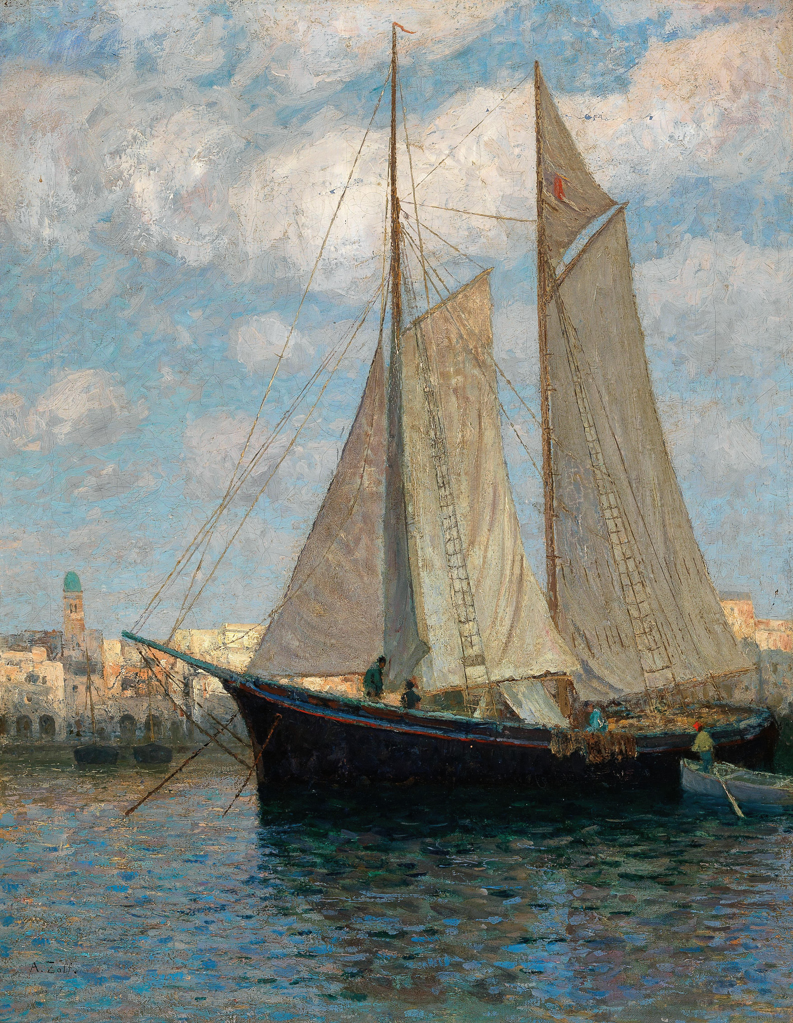 Ships in the Harbour of Chioggia 캔버스액자 조프 - 메인 이미지