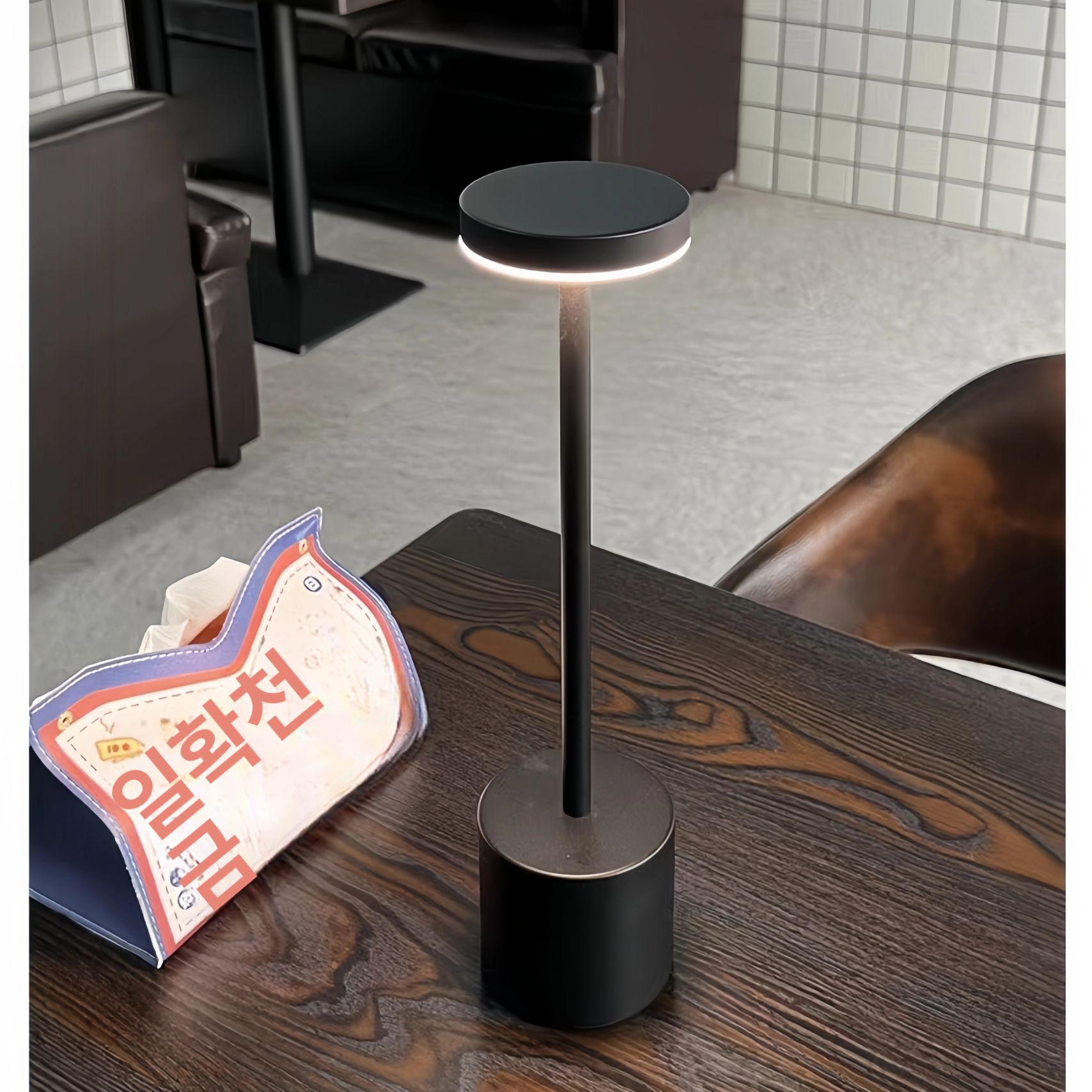 일본식 충전형 LED 테이블 램프 무드등 식탁조명 포터블램프 로즈골드-3000mAh - 상세 이미지 3