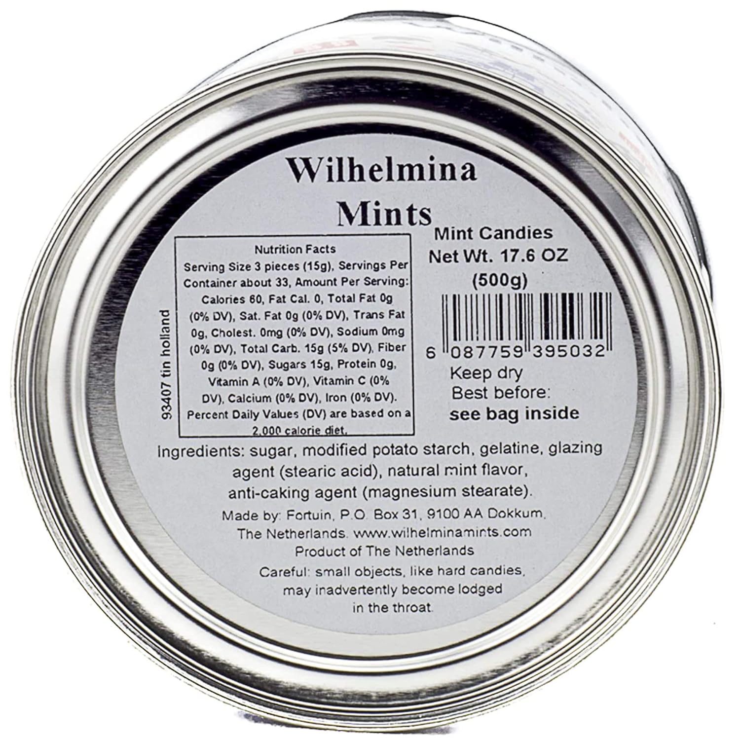 Wilhelmina Peppermunt 빌헬미나 페퍼민트 캔디 홀랜드 디자인 틴 17.6oz(498g) - 상세 이미지 3