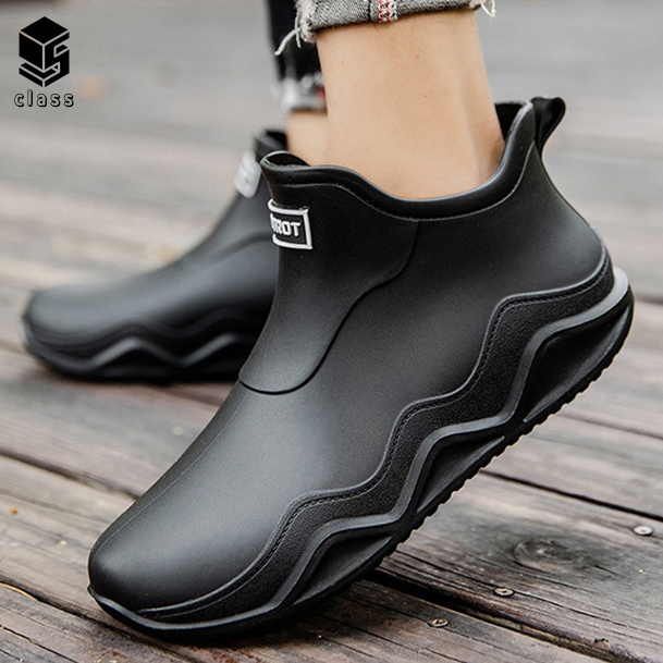 남자 장화 웨이브 레인부츠 (성인 여름 방수 미끄럼방지 배달)