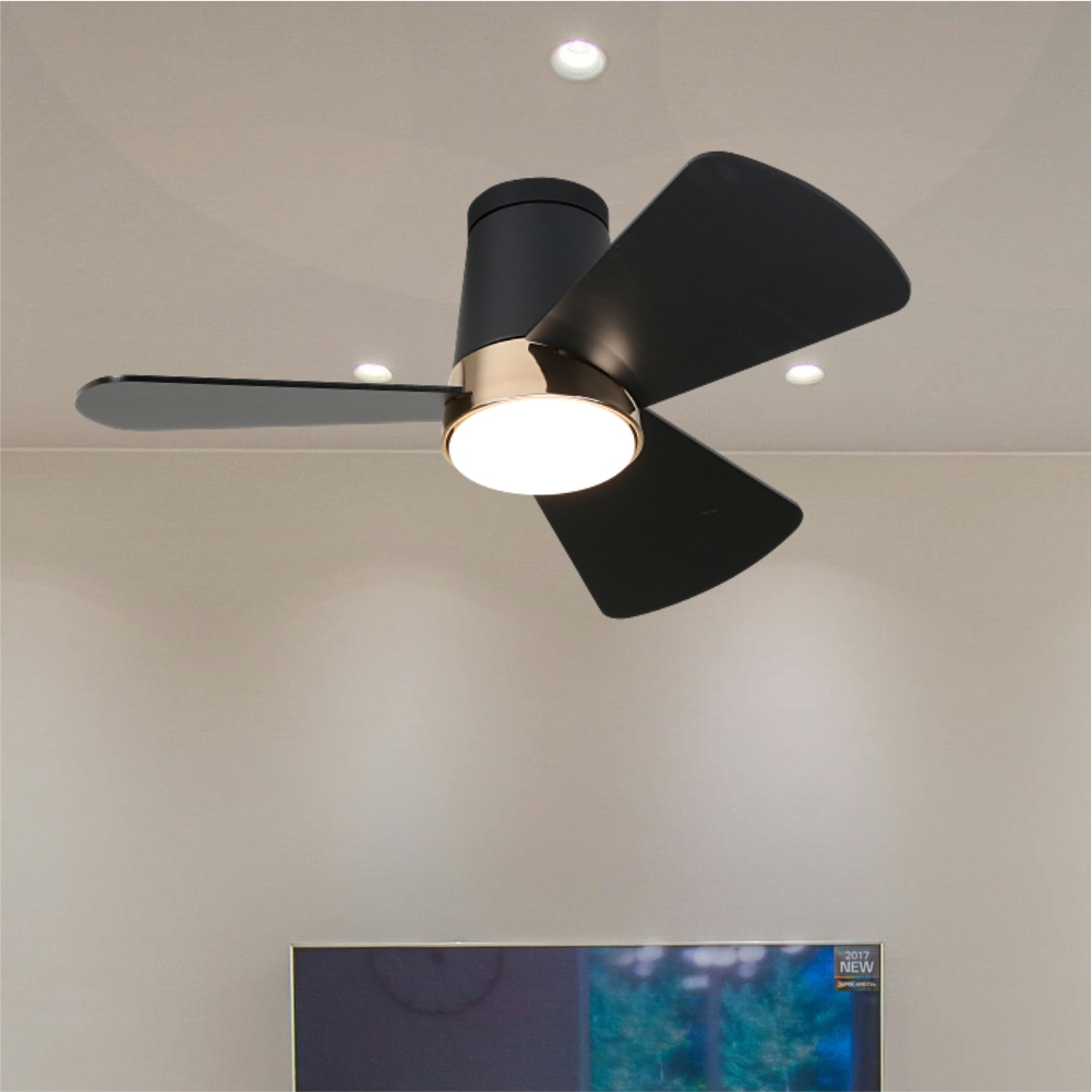 LED 조명 삼색변환 블랙 골드 760mm(30인치) 거실 실링팬 천장형 선풍기 - 상품 이미지