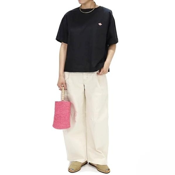 단톤 로고 오버 라운드넥 반팔티셔츠 여성 DT-B0348VCL 38 블랙 - 상세 이미지 3