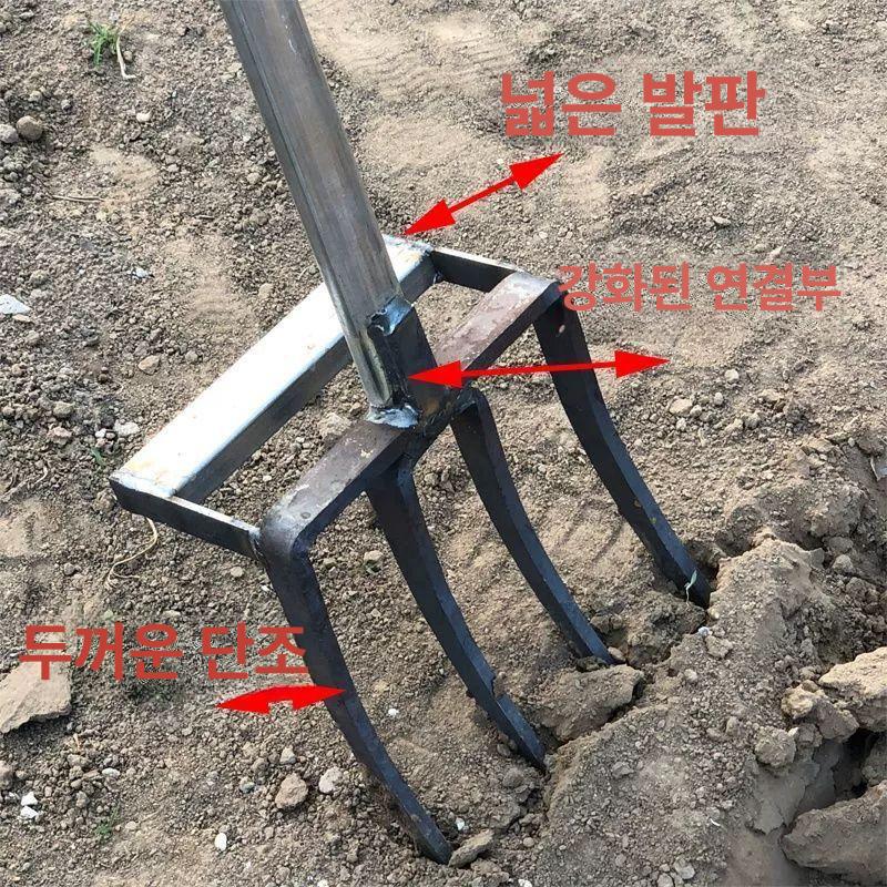 농사 괭이 잔디 포크삽 제초 농업 관리 원예 농업용 이빨 포크 갈퀴 농기구 수공예 두꺼운 포크 5톱 - 상세 이미지 2