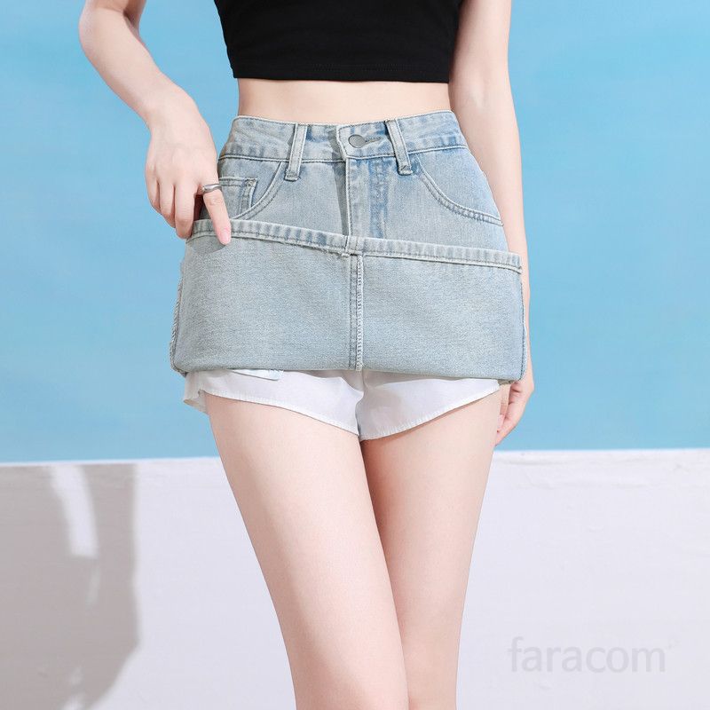 봄 여름 여성 Y2K 하이웨스트 A라인 데님 미니스커트 빈티지 워싱 포켓 청치마 295 - 상세 이미지 5