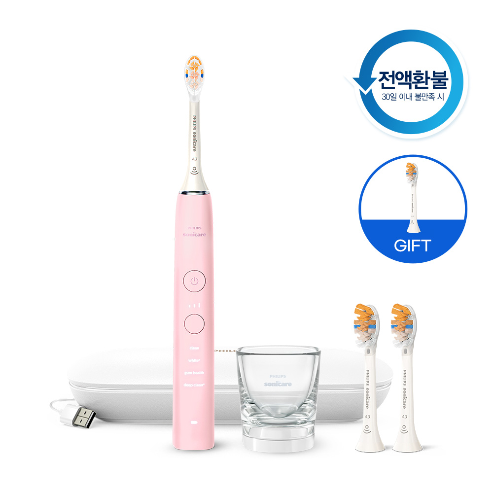 필립스 소닉케어 전동칫솔 올인원 세트 다이아몬드 클린 HX9914 핑크
