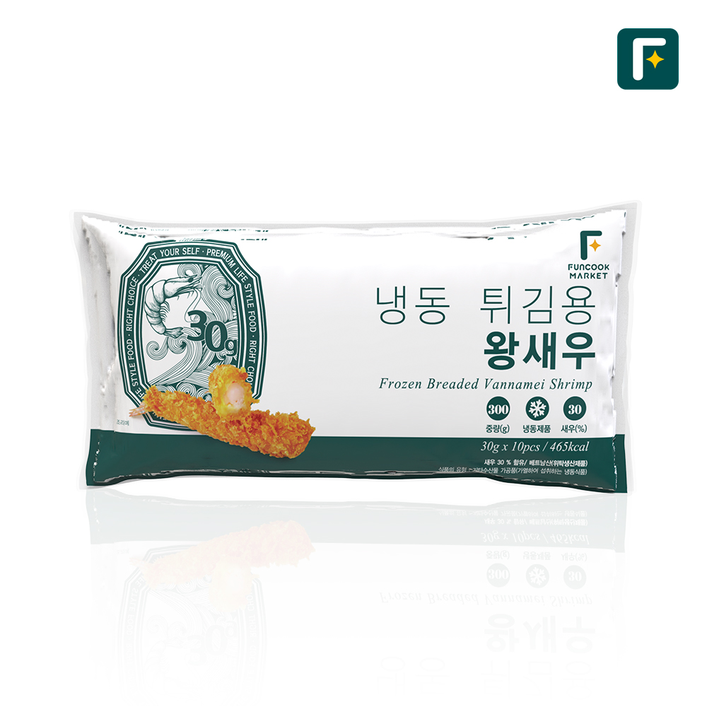 펀쿡 냉동 튀김용 왕새우 300g (30g X 10미) 빵가루 왕 새우튀김