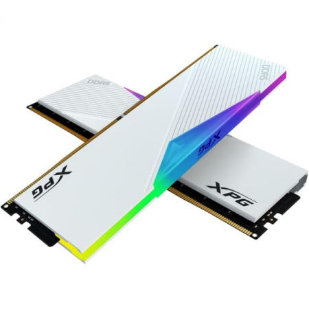 [해외]XPG 랜서 RGB DDR5 6400MHz 32GB (2x16GB) CL32 UDIMM 288핀 데스크톱 SDRAM 듀얼 채널 RAM 키트 화이트 히트싱크