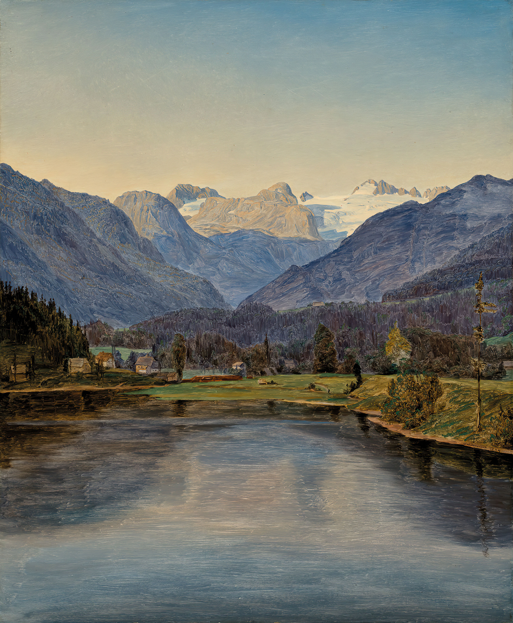View Of Lake Altaussee And The Dachstein 원본비율 아트포스터 발트밀러 - 상품 이미지
