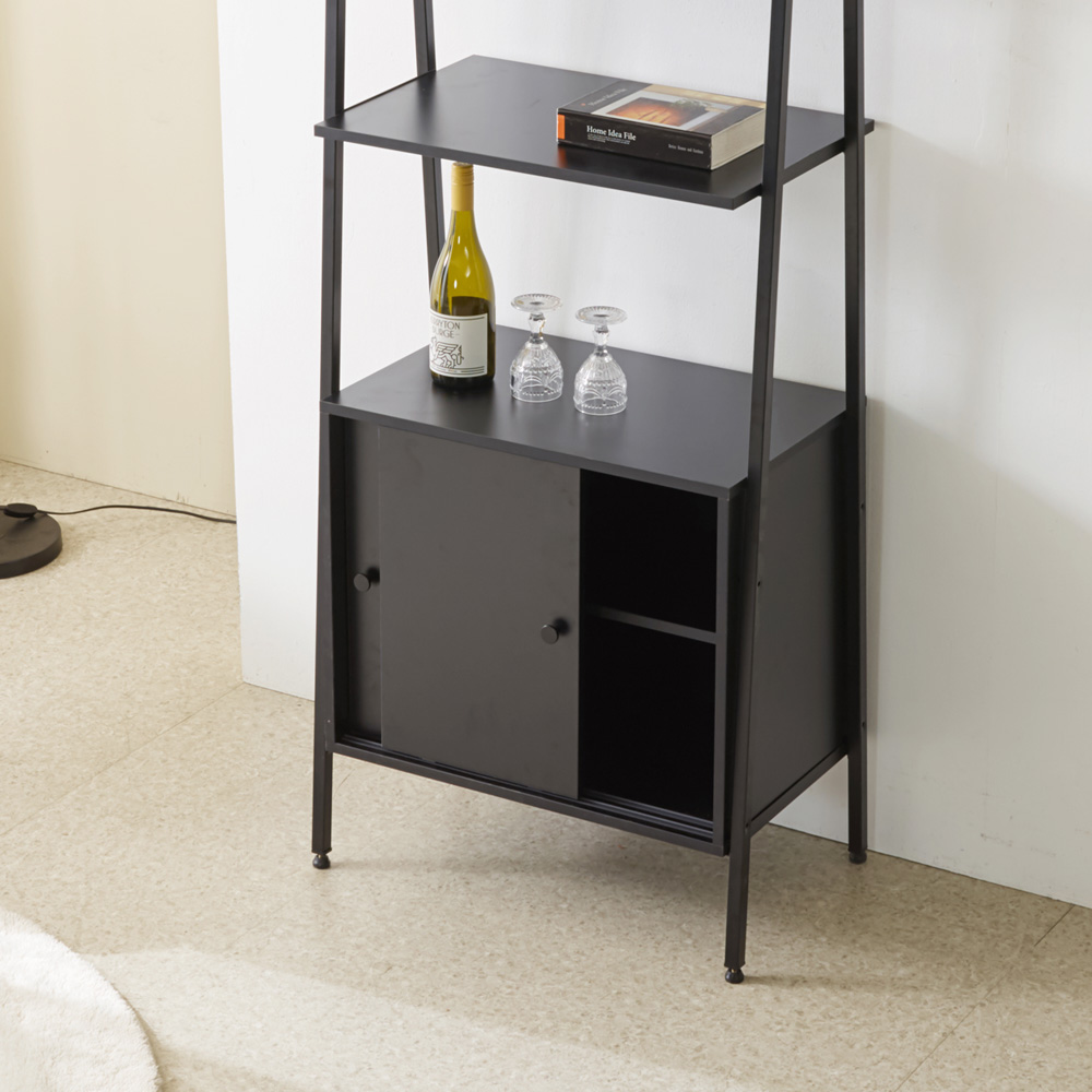 누크 슬라이드 다용도 거실 틈새 슬라이딩 수납선반장 650x385x1820mm, 6단, 블랙 - 상세 이미지 2