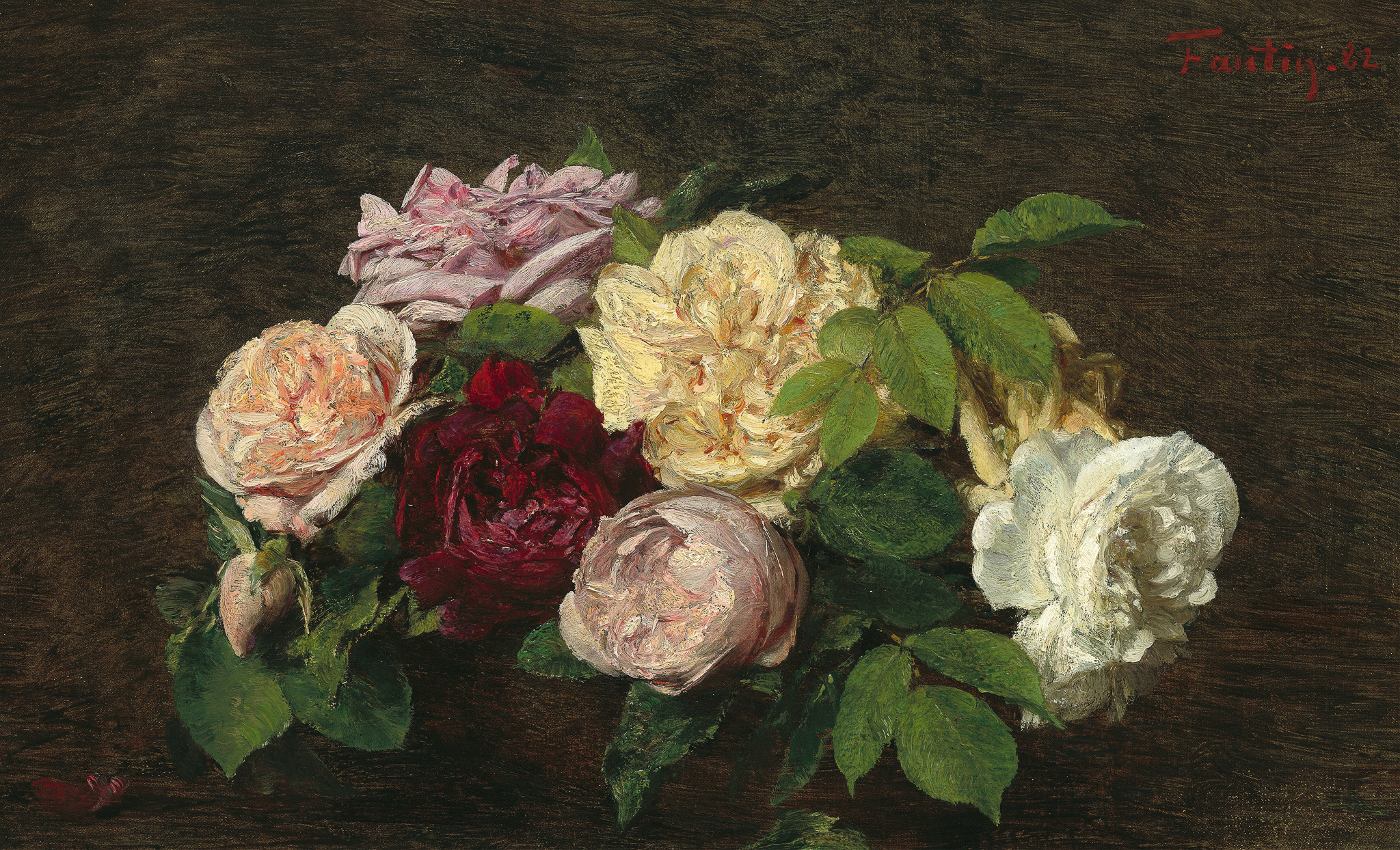 Roses de Nice on a Table 원본비율 아트포스터 라투르 - 상품 이미지