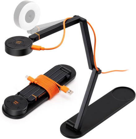 [해외]iOCHOW 카메라 문서 서예 실제 프로젝터 500만화소 접이식 USB내장 마이크 LED조명 웹회의/온라인