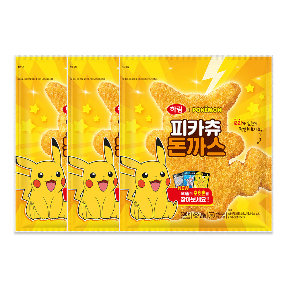 하림 포켓몬 피카츄 돈까스 500g 3개
