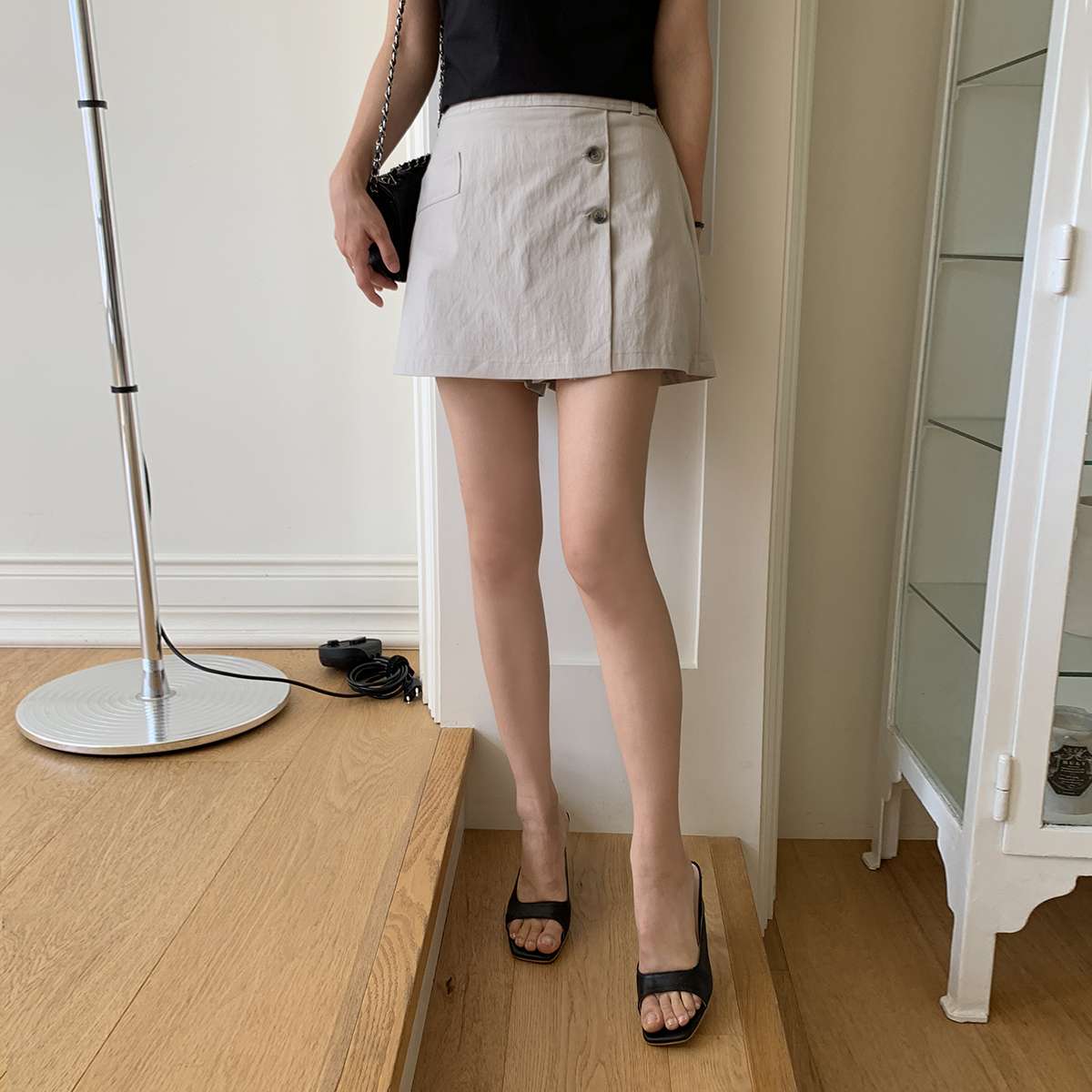 여름 바스락 치마 바지 랩 치마 반바지 큐롯팬츠 - 상세 이미지 2