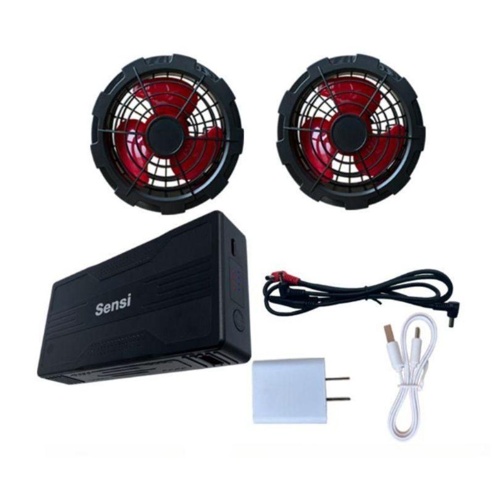 작업복 선풍기 조끼 현장 에어컨 냉풍 용접 자켓 블랙 카모+12V 팬+D12 배터리 M - 상품 이미지